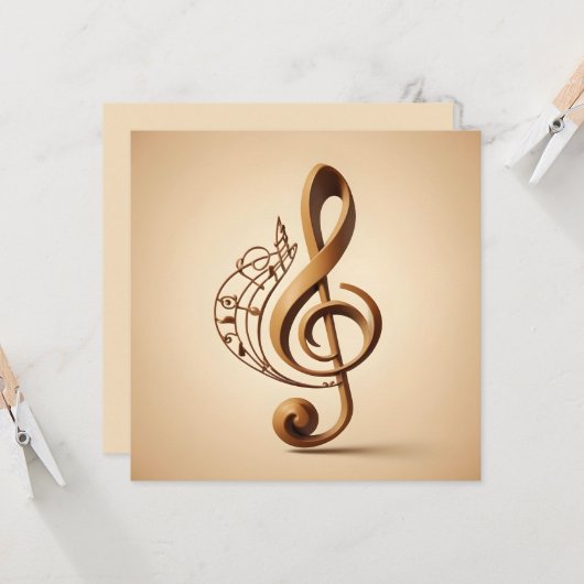 カスタム文字ミュージカルクレフ、 音符記号注 カード (正面/裏面インサイチュ)