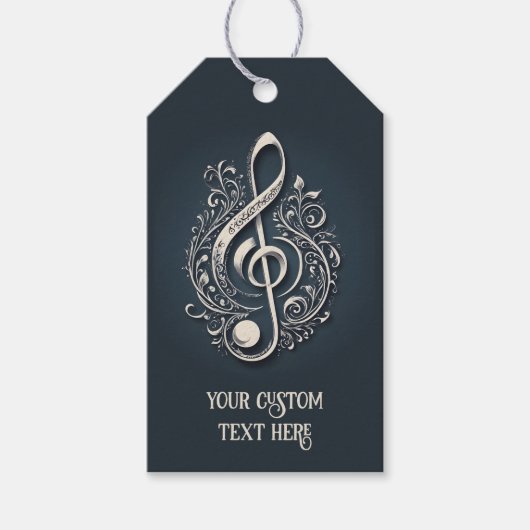 カスタム文字ミュージカルクレフ、 音符記号注 ギフトタグ (正面)
