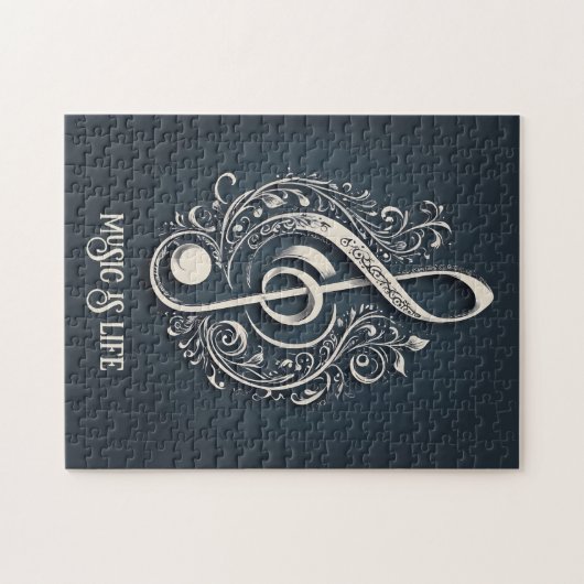 カスタム文字ミュージカルクレフ、 音符記号注 ジグソーパズル (横)