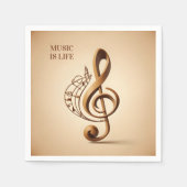 カスタム文字ミュージカルクレフ、 音符記号注 スタンダードカクテルナプキン (正面)