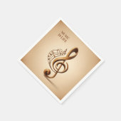 カスタム文字ミュージカルクレフ、 音符記号注 スタンダードカクテルナプキン (角)