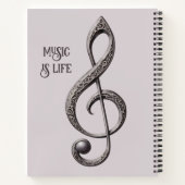 カスタム文字ミュージカルクレフ、 音符記号注 ノートブック (裏面)