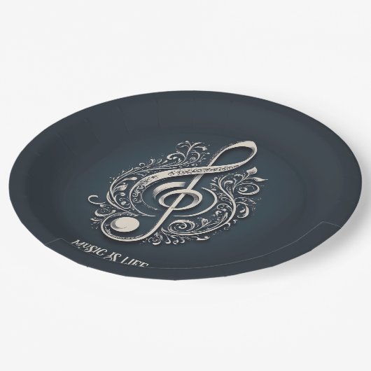 カスタム文字ミュージカルクレフ、 音符記号注 ペーパープレート (アングル)