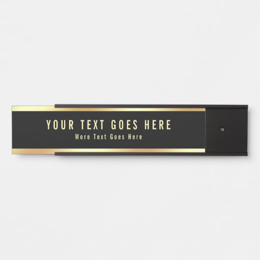 カスタム文字モダンテンプレートブシンプルラックおよび金ゴールド サインプレート (正面)