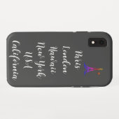 カスタム文字モダンデザイントレンディーパリ白黒 Case-Mate iPhoneケース (裏面(横))