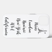 カスタム文字モダンデザイントレンディーパリ白黒 Case-Mate iPhoneケース (裏面 (横))