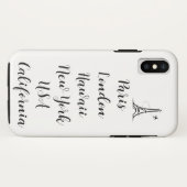 カスタム文字モダンデザイントレンディーパリ白黒 Case-Mate iPhoneケース (裏面(横))