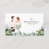 カスタム文字モダン結婚フローラ 名刺 (裏面)