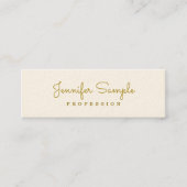 カスタム文字モダン金ゴールドフェイクテンプレート スキニー名刺 (正面)