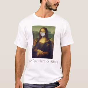 カスタム文字モナリザア絵画ートズと顔マスク Tシャツ
