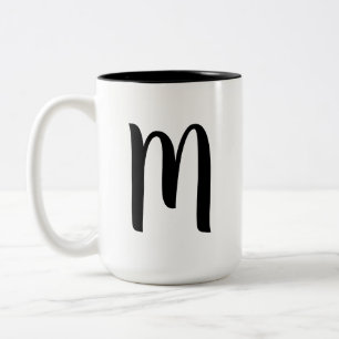 カスタム文字モノグラムコーヒーカップ ツートーンマグカップ