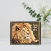 カスタム文字ライオン写真 ポストカード (スタンド正面)