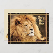 カスタム文字ライオン写真 ポストカード (正面/裏面)