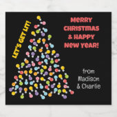 カスタム文字ライトクリスマスツリー リキュールボトルラベル (シングルラベル)