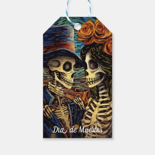 カスタム文字💀ラカラベラカタリーナ花付き ギフトタグ (正面)