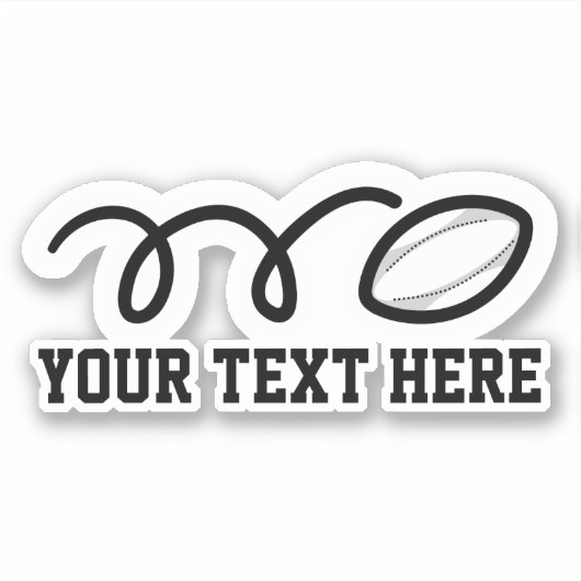 カスタム文字ラグビーパーソナライズされたボール シール (正面)