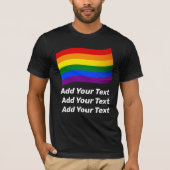カスタム文字レインボー国旗ゲイプライド国旗LGBT おもしろい Tシャツ (正面)