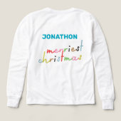 カスタム文字レトロカラフルで最も幸せな休日の子供 (デザイン背面)