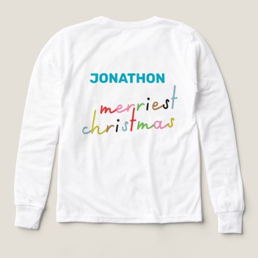 カスタム文字レトロカラフルで最も幸せな休日の子供 (デザイン背面)