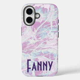 カスタム文字レトロパープルモノグラム iPhone 16ケース