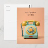 カスタム文字レトロ電話 ポストカード (正面/裏面)
