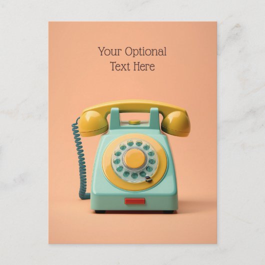 カスタム文字レトロ電話 ポストカード (正面)