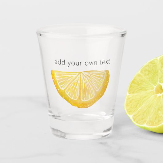 カスタム文字レモ図解入りの、写真付きのン ショットグラス (正面)