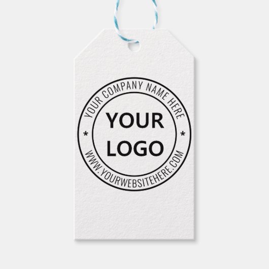 カスタム文字ロゴおよびビジネス会社のギフトラベル ギフトタグ (正面)