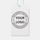カスタム文字ロゴおよびビジネス会社のギフトラベル ギフトタグ (裏面)