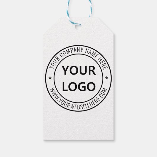 カスタム文字ロゴおよびビジネス会社のギフトラベル ギフトタグ (裏面)