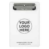 カスタム文字ロゴおよびビジネス用ブラック&ホワイト ミニクリップボード (正面)