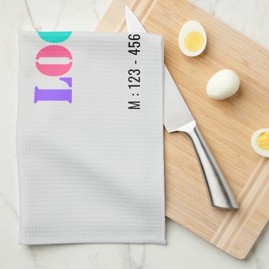 カスタム文字ロゴとキッチンタパーソナライズされたオル キッチンタオル (四つ折り)