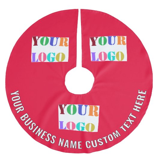 カスタム文字ロゴとクリスマスツリースカート ブラッシュドポリエステルツリースカート (正面)