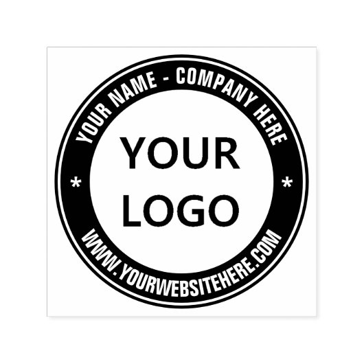 カスタム文字ロゴとビジネスカラーのラウンドスタンプ セルフインキングスタンプ (デザイン)