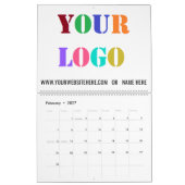 カスタム文字ロゴとビジネスカレンダーの例 カレンダー (2月 2027)