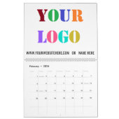 カスタム文字ロゴとビジネスカレンダーの例 カレンダー (2月 2026)