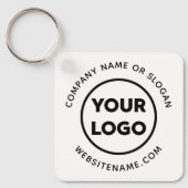 カスタム文字ロゴとビジネス企業のスワッグ白 キーホルダー (正面)