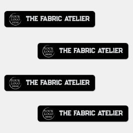 カスタム文字ロゴと黒い布の衣料品ラベル ラベル