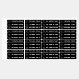 カスタム文字ロゴと黒い布の衣料品ラベル ラベル