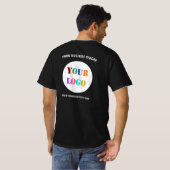 カスタム文字ロゴとTシャツ選択カラー Tシャツ (裏面フル)