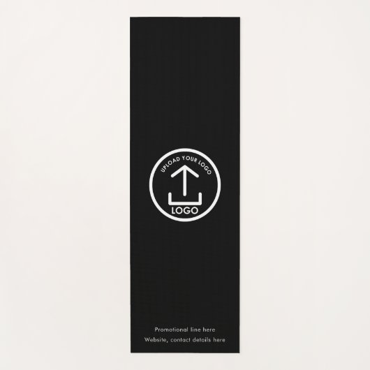 カスタム文字ロゴの宣伝白黒 ヨガマット (正面)