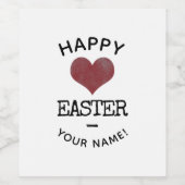 カスタム文字ロゴハッピーイースターモダンシンプル ワインラベル (シングルラベル)