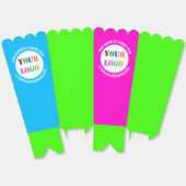 カスタム文字ロゴ入りポップコーン入りカラー フェイバーボックス (見開き)