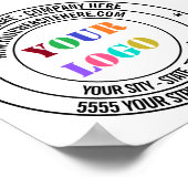 カスタム文字ロゴ名アドレス情報ビジネスポスター ポスター (角)