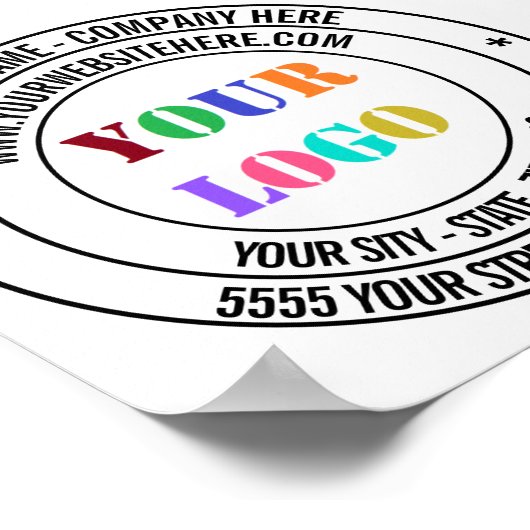 カスタム文字ロゴ名アドレス情報ビジネスポスター ポスター (角)