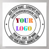 カスタム文字ロゴ名アドレス情報ビジネスポスター ポスター (正面)