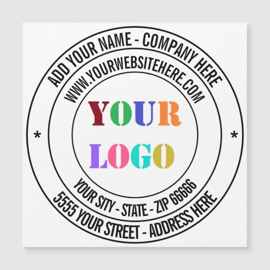 カスタム文字ロゴ宣伝用名刺マグネット (正面)