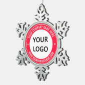 カスタム文字ロゴ・クリスマスオーナメント スノーフレークピューターオーナメント (右)