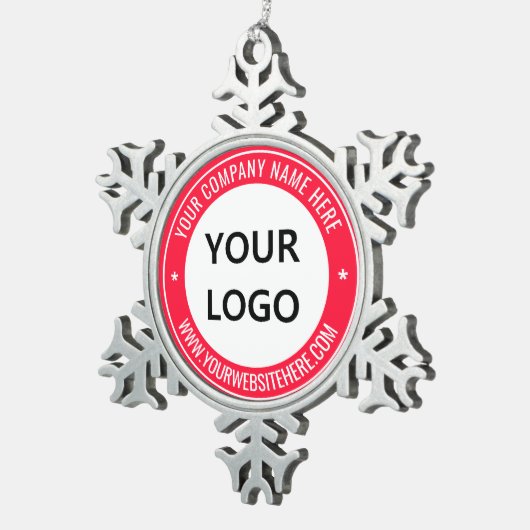 カスタム文字ロゴ・クリスマスオーナメント スノーフレークピューターオーナメント (右)