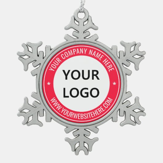 カスタム文字ロゴ・クリスマスオーナメント スノーフレークピューターオーナメント (正面)